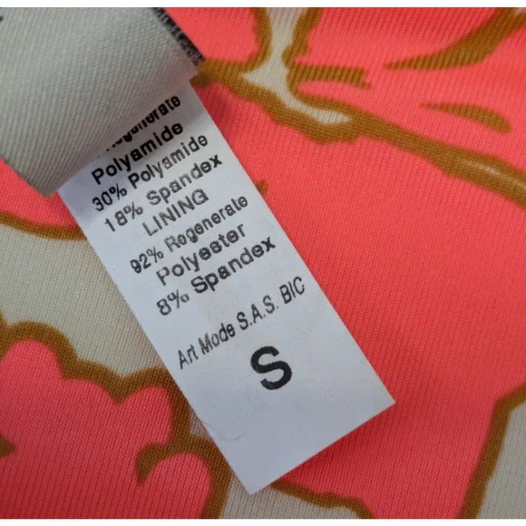 Maaji Cali Sunset Ada Long Sleeve Bikini Top Size Small Reversible Coral Orange - Picture 4 of 10